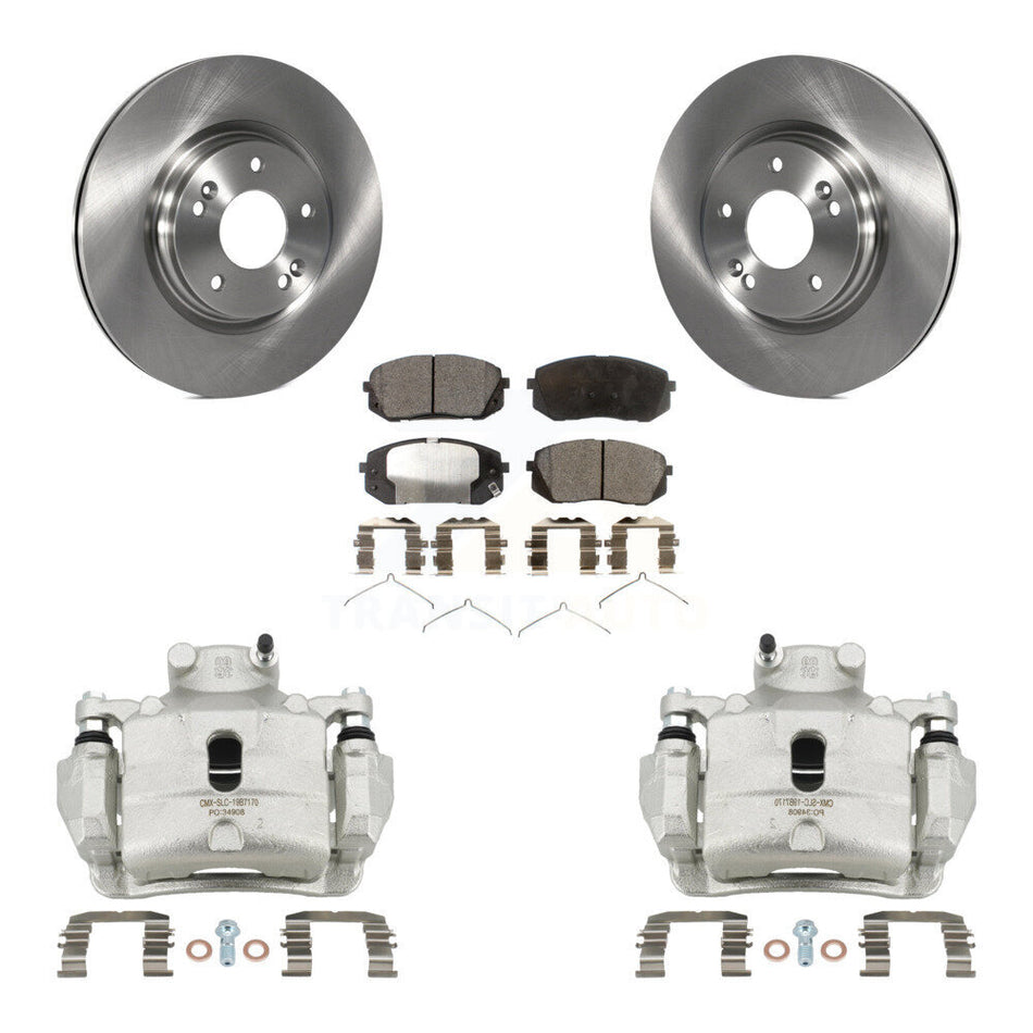 Front Disc Brake Caliper Rotors And Ceramic Pads Kit For Hyundai Sonata Kia Optima KC8-100377T