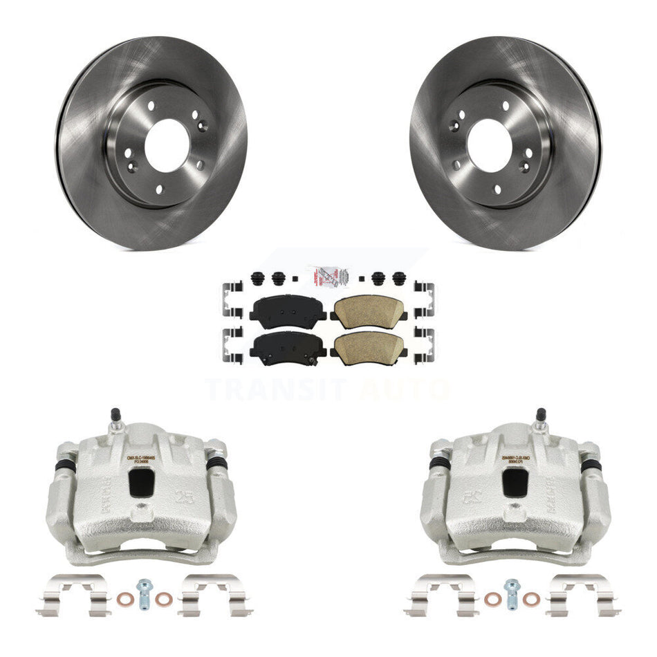 Front Disc Brake Caliper Rotors And Ceramic Pads Kit For 2011-2012 Hyundai Elantra 1.8L KC8-100379N