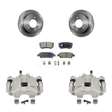 Rear Disc Brake Caliper Rotors And Semi-Metallic Pads Kit For 2008-2009 Dodge Caliber R T SXT With Casting # 3503 KC8-100379P by Transit Auto