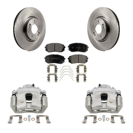 Front Disc Brake Caliper Rotors And Ceramic Pads Kit For Hyundai Sonata Kia Optima KC8-100379T