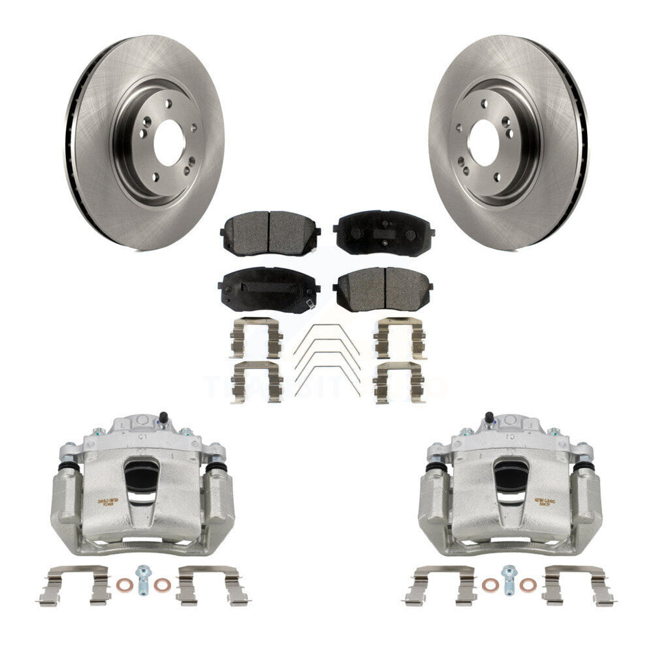 Front Disc Brake Caliper Rotors And Ceramic Pads Kit For Hyundai Sonata Kia Optima KC8-100379T