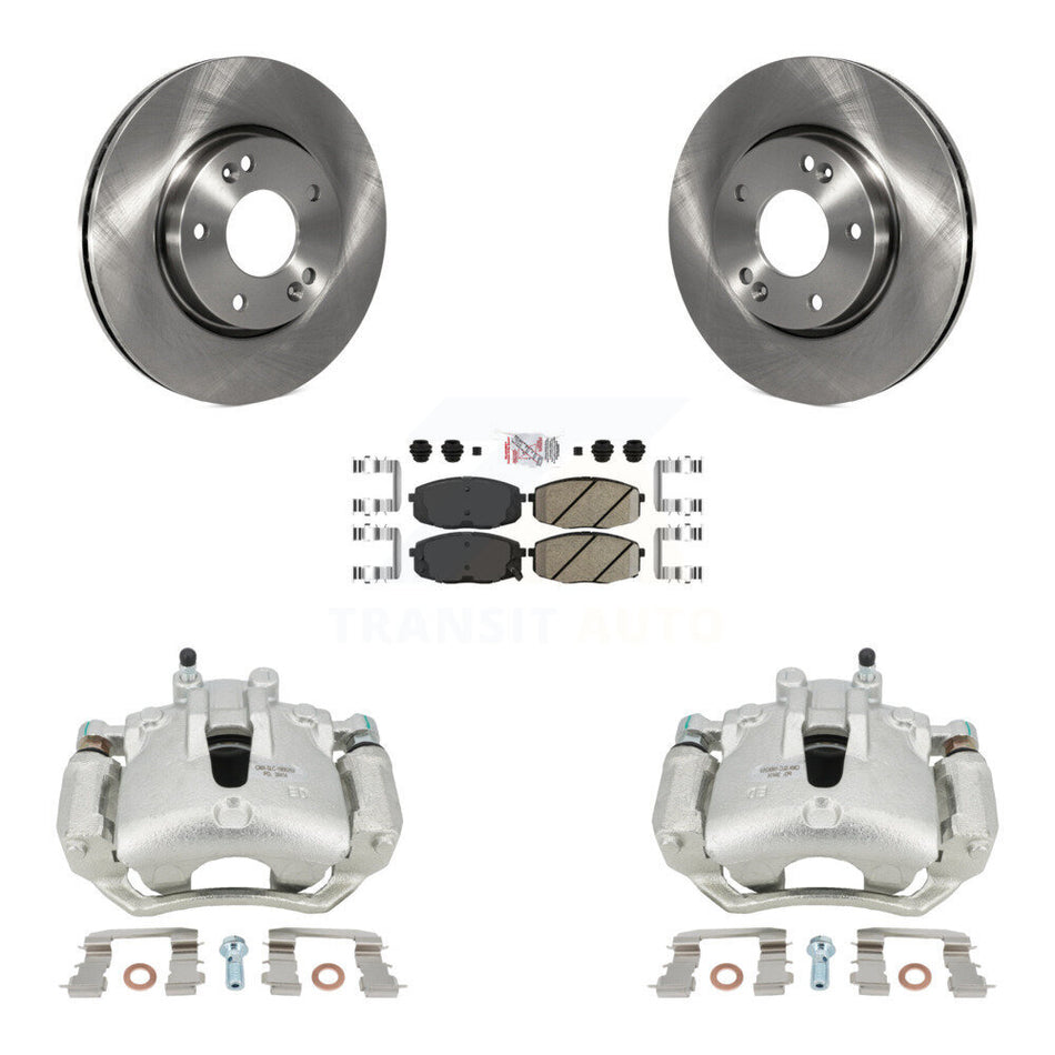 Front Disc Brake Caliper Rotors And Ceramic Pads Kit For Hyundai Elantra KC8-100380N by Transit Auto