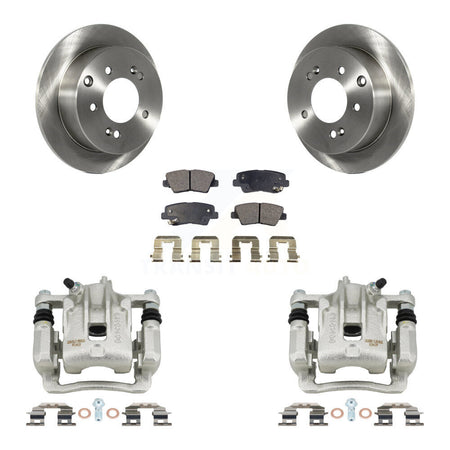 Rear Disc Brake Caliper Rotors And Semi-Metallic Pads Kit For 2010-2013 Kia Soul KC8-100380P