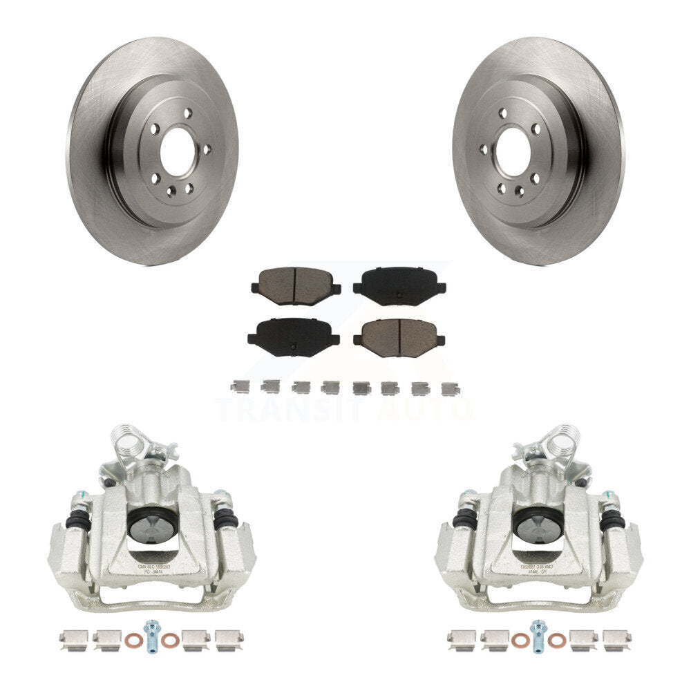 Rear Disc Brake Caliper Rotors And Ceramic Pads Kit For Ford Explorer Taurus Flex Lincoln MKT KC8-100381C by Transit Auto