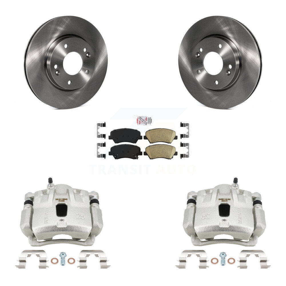 Front Disc Brake Caliper Rotors And Ceramic Pads Kit For 2011-2012 Hyundai Elantra 1.8L KC8-100381N