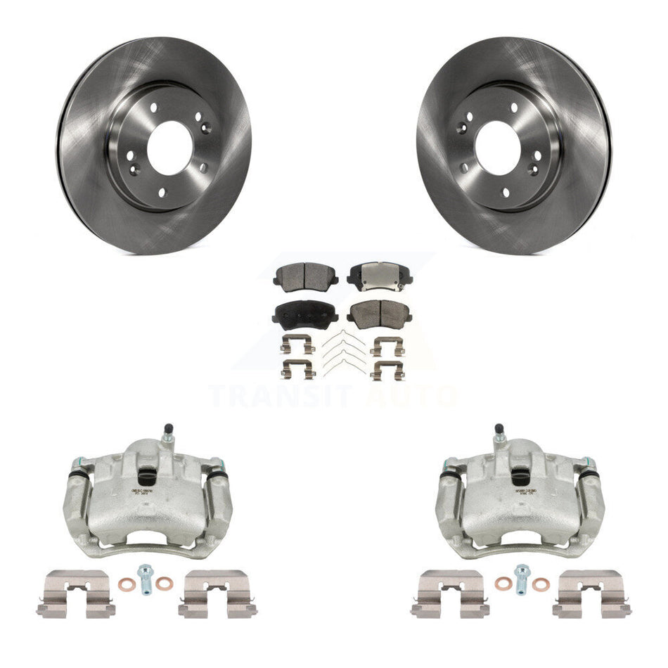 Front Brake Caliper Rotor & Ceramic Pad Kit For Kia Forte Hyundai Elantra GT Forte5 Koup KC8-100381T