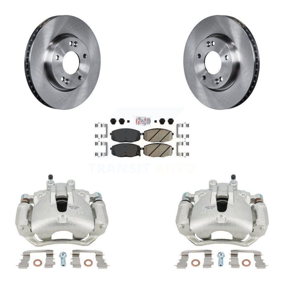 Front Disc Brake Caliper Rotors And Ceramic Pads Kit For Kia Forte Koup Forte5 2.0L KC8-100383N