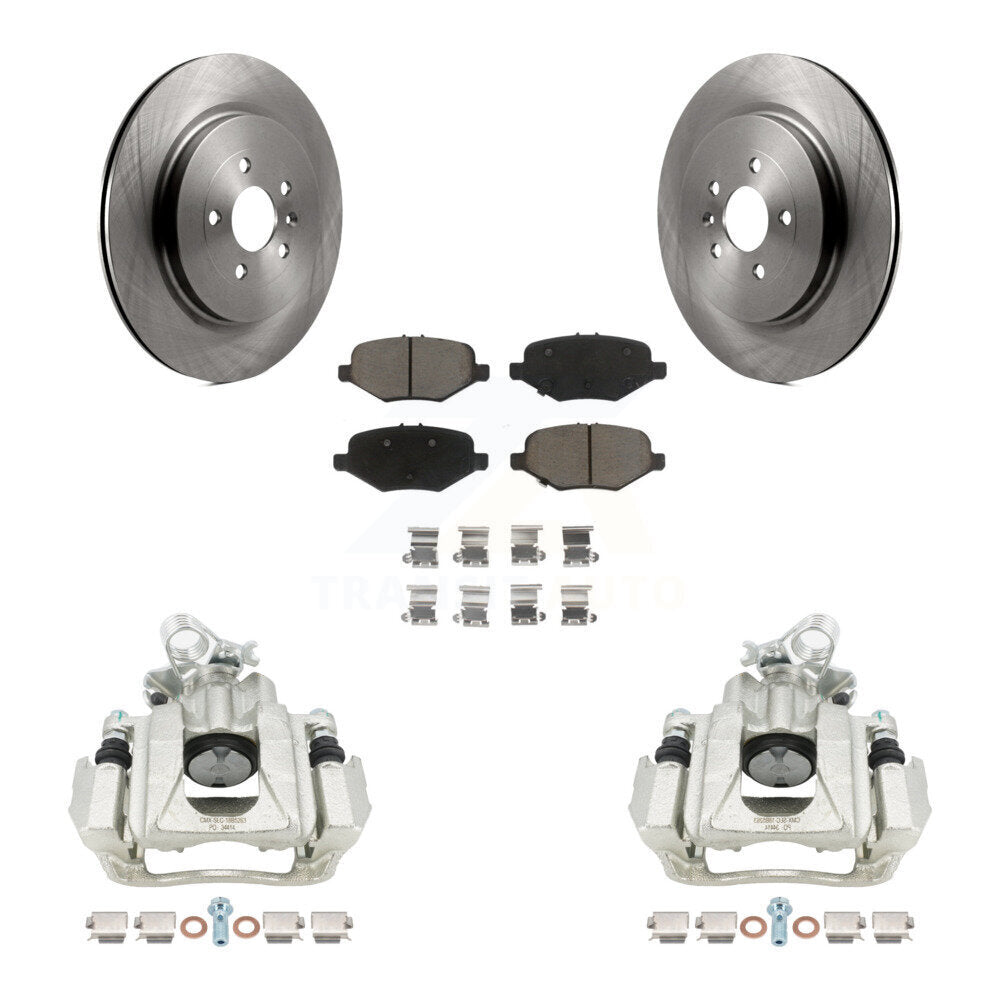 Rear Disc Brake Caliper Rotors And Ceramic Pads Kit For 2015 Ford Explorer Limited Sport XLT Without Heavy Duty Brakes KC8-100384C by Transit Auto