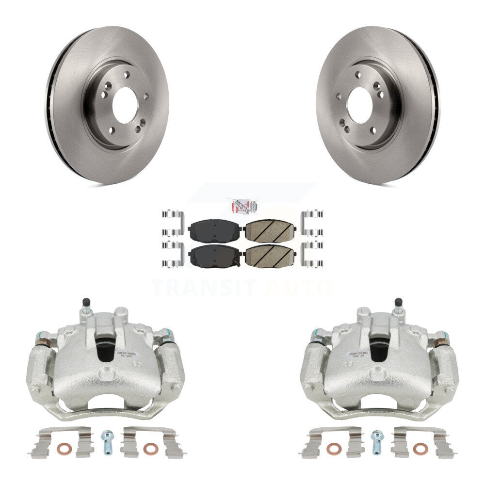 Front Disc Brake Caliper Rotors And Ceramic Pads Kit For Kia Forte5 2.0L KC8-100384N by Transit Auto