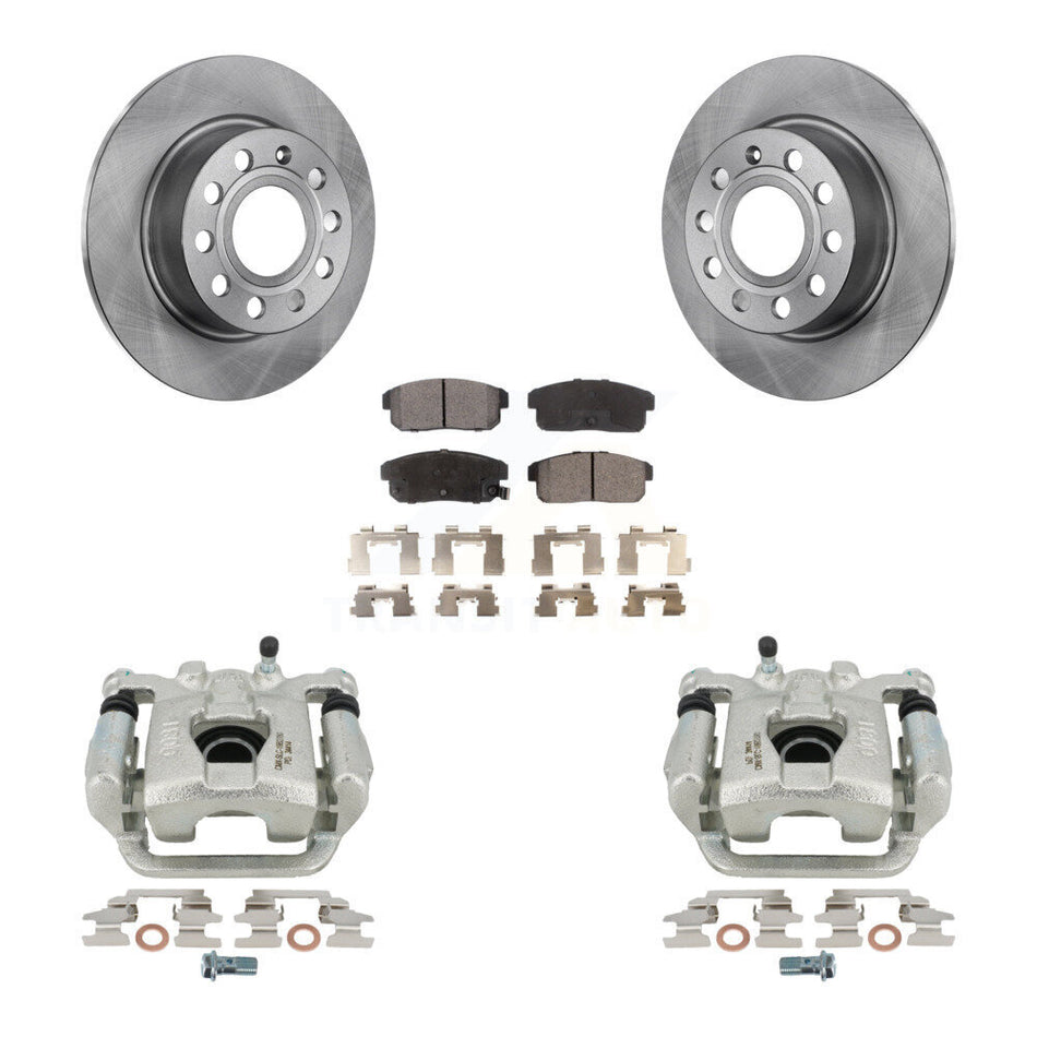 Rear Disc Brake Caliper Rotors And Semi-Metallic Pads Kit For 2003 Nissan Maxima From 01 03 KC8-100384P by Transit Auto