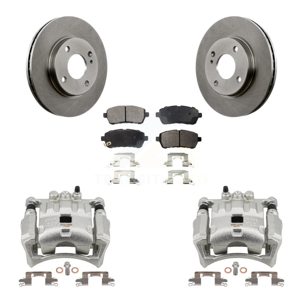 Front Disc Brake Caliper Rotors And Ceramic Pads Kit For Ford Fiesta KC8-100384T
