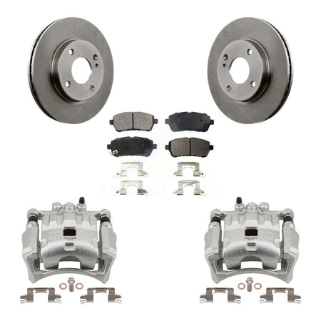 Front Disc Brake Caliper Rotors And Ceramic Pads Kit For Ford Fiesta KC8-100384T