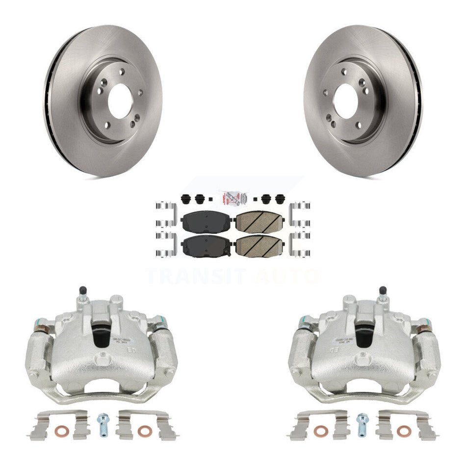 Front Disc Brake Caliper Rotors And Ceramic Pads Kit For Kia Forte5 2.0L KC8-100385N by Transit Auto