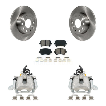 Rear Disc Brake Caliper Rotors And Semi-Metallic Pads Kit For Volkswagen Jetta With 260mm Diameter Rotor KC8-100386S by Transit Auto