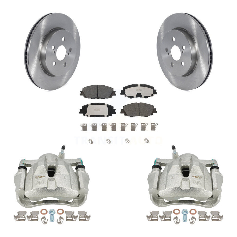 Front Disc Brake Caliper Rotors And Ceramic Pads Kit For 2019 Toyota Corolla 2.0L KC8-100386T by Transit Auto