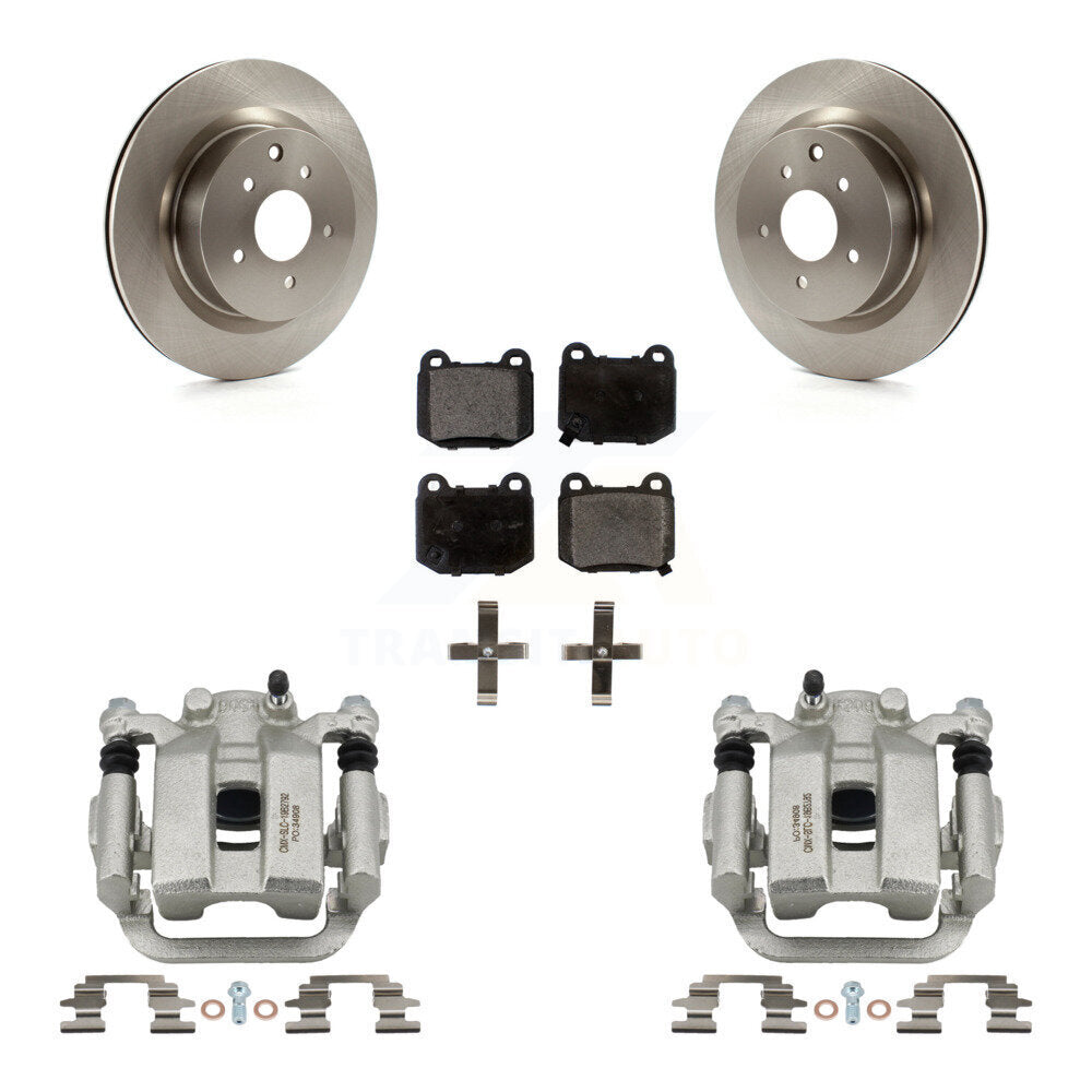 Rear Brake Caliper Rotors Semi-Metallic Pad Kit For 2003 INFINITI G35 With Brembo Brakes KC8-100387P