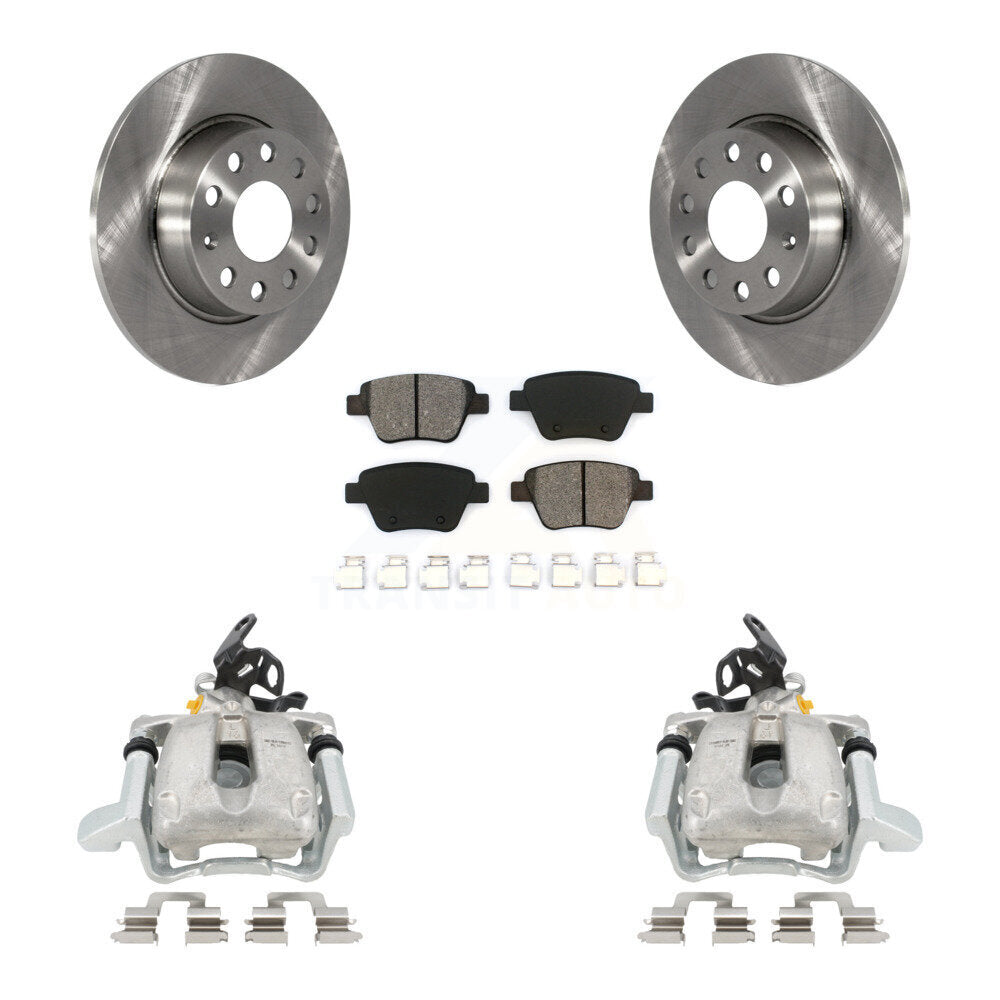 Rear Disc Brake Caliper Rotors And Semi-Metallic Pads Kit For 2010 Volkswagen Jetta TDI Cup Edition with 2.0L DIESEL engine With 272mm Diameter Rotor KC8-100389S by Transit Auto