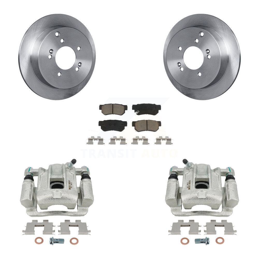 Rear Disc Brake Caliper Rotors And Ceramic Pads Kit For 2001-2006 Hyundai Santa Fe KC8-100390C
