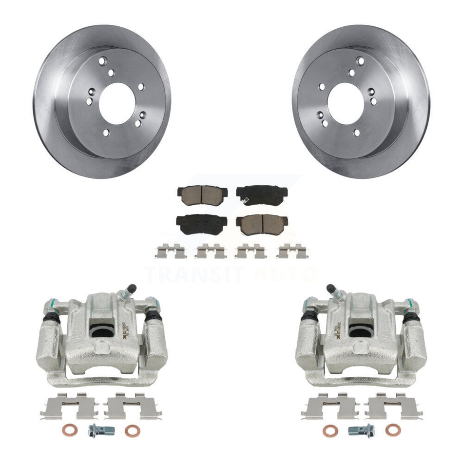 Rear Disc Brake Caliper Rotors And Ceramic Pads Kit For 2001-2006 Hyundai Santa Fe KC8-100390C