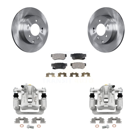 Rear Disc Brake Caliper Rotors And Semi-Metallic Pads Kit For Hyundai Sonata 3.3L KC8-100391P