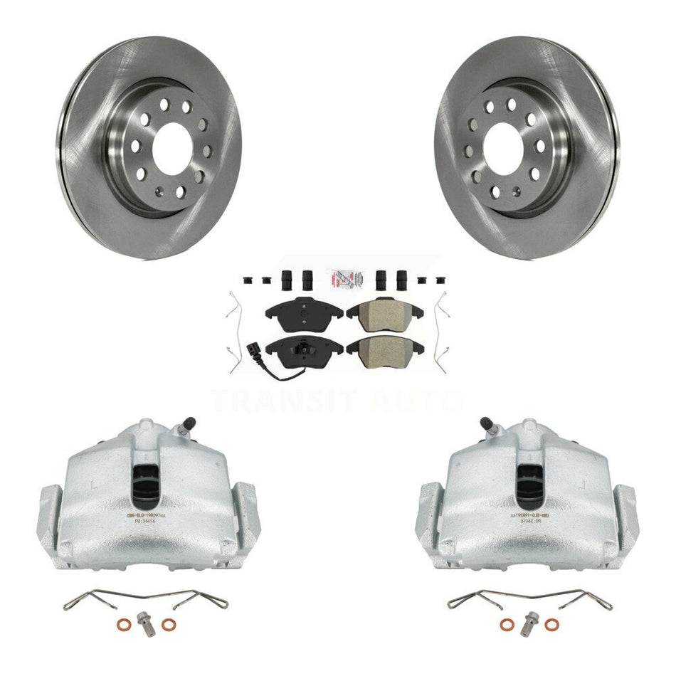 Front Disc Brake Caliper Rotors And Semi-Metallic Pads Kit For Volkswagen GTI Audi A3 Quattro With 280mm Diameter Rotor KC8-100393N by Transit Auto