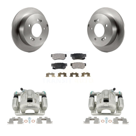 Rear Disc Brake Caliper Rotors And Semi-Metallic Pads Kit For Hyundai Sonata Kia Optima Magentis KC8-100393P by Transit Auto