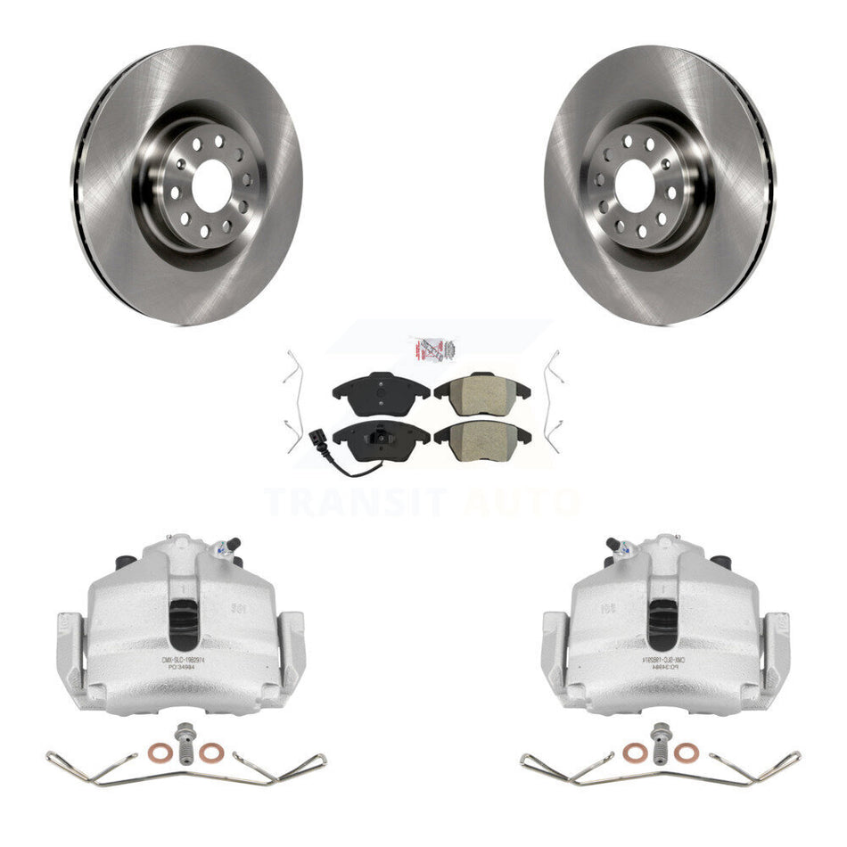 Front Disc Brake Caliper Rotors And Semi-Metallic Pads Kit For 2010 Volkswagen Golf With 345mm Diameter Rotor KC8-100395N