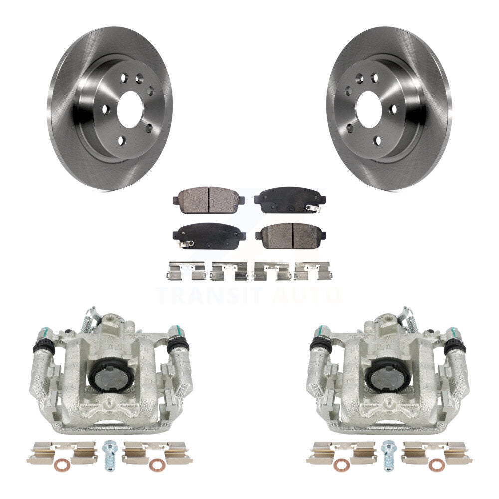 Rear Disc Brake Caliper Rotors And Semi-Metallic Pads Kit For Chevrolet Cruze Limited KC8-100395P by Transit Auto