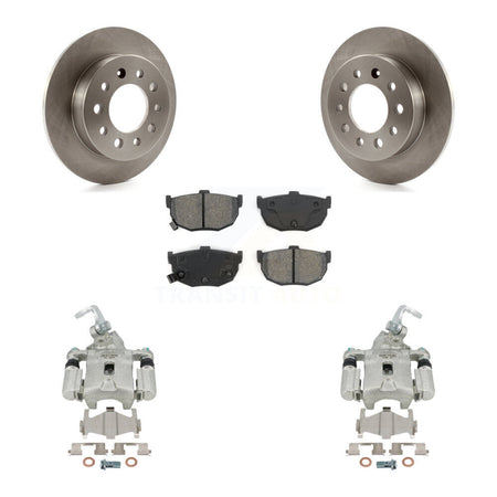 Rear Disc Brake Caliper Rotors And Semi-Metallic Pads Kit For Hyundai Tiburon KC8-100395S by Transit Auto