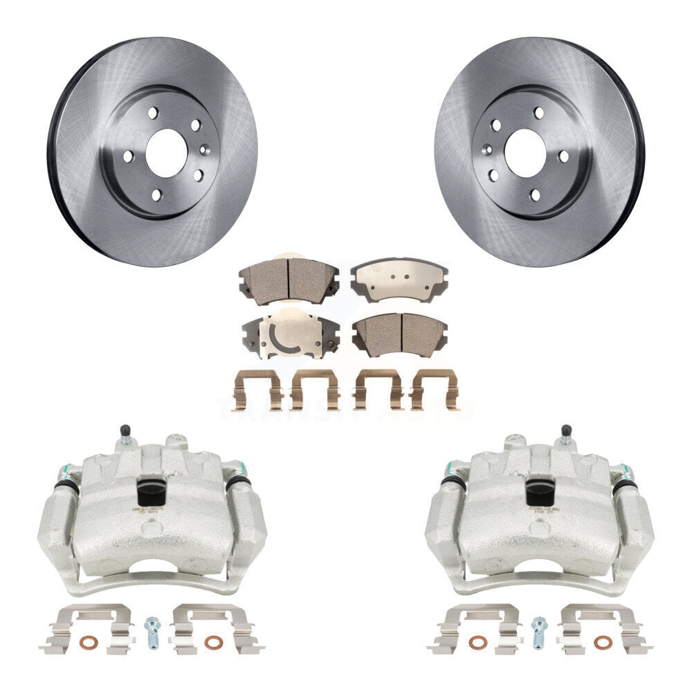 Front Disc Brake Caliper Rotors And Ceramic Pads Kit For 2010-2015 Chevrolet Camaro LT LS with 3.6L KC8-100395T by Transit Auto