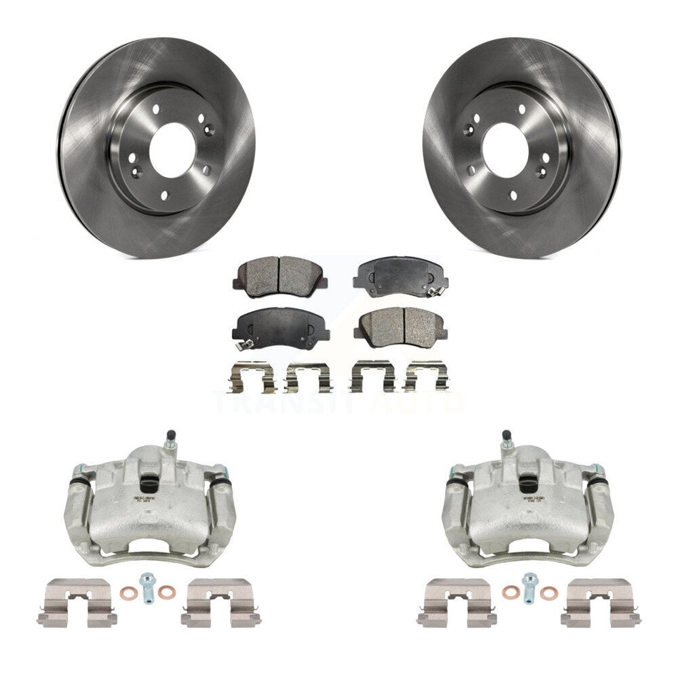 Front Brake Caliper Rotor Ceramic Pad Kit For Hyundai Elantra GT Kia Forte Veloster Koup KC8-100396T