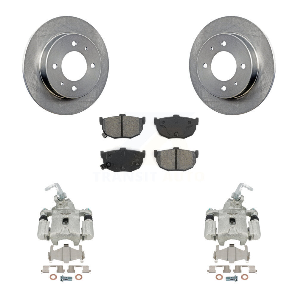 Rear Disc Brake Caliper Rotors And Semi-Metallic Pads Kit For Hyundai Elantra rear brakes KC8-100397S by Transit Auto