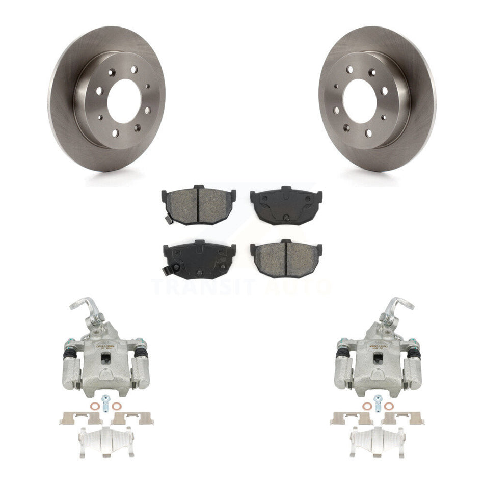 Rear Disc Brake Caliper Rotors And Semi-Metallic Pads Kit For Kia Spectra Spectra5 KC8-100399S by Transit Auto