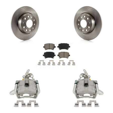 Rear Disc Brake Caliper Rotors And Ceramic Pads Kit For Volkswagen Jetta GTI Audi A3 Quattro KC8-100400C by Transit Auto