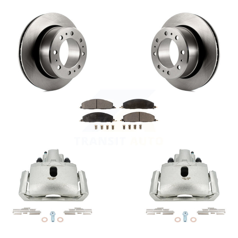 Rear Disc Brake Caliper Rotors Semi-Metallic Pad Kit For 2012 Ram 1500 With 8 Lug Wheels KC8-100400P