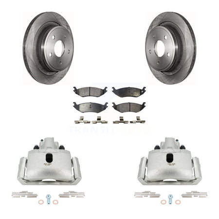 Rear Disc Brake Caliper Rotors And Semi-Metallic Pads Kit For Dodge Ram 1500 KC8-100402P