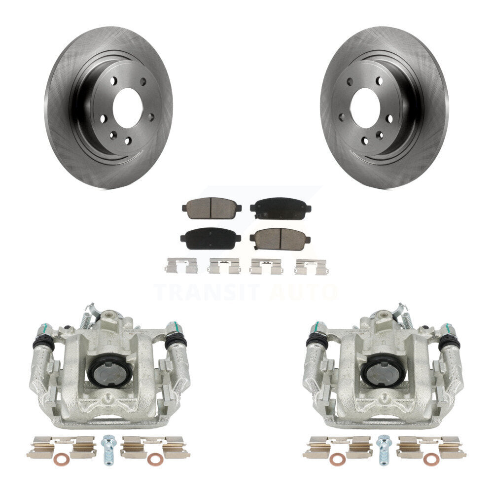 Rear Disc Brake Caliper Rotors And Ceramic Pads Kit For 2013 Chevrolet Cruze LT LTZ With 292mm Diameter Rotor KC8-100403C by Transit Auto