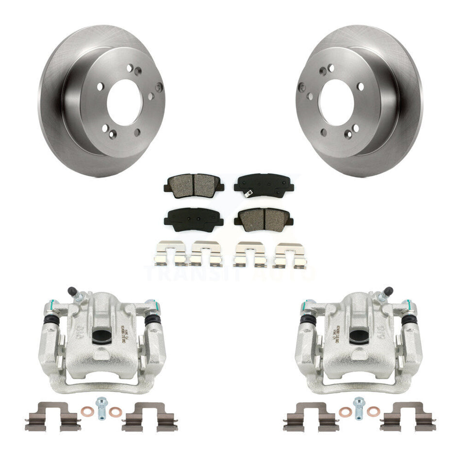 Rear Disc Brake Caliper Rotors And Semi-Metallic Pads Kit For 2009-2010 Hyundai Sonata 2.4L KC8-100403S