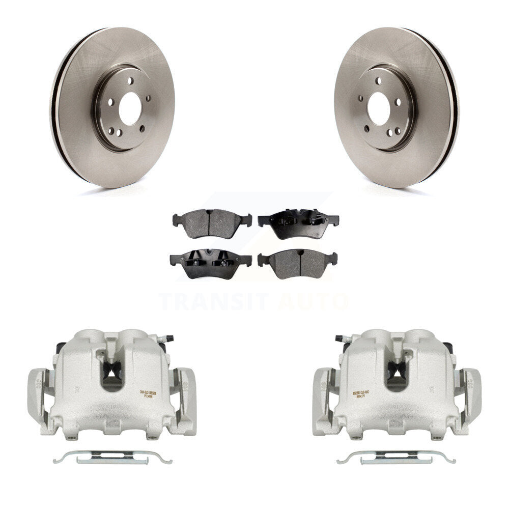 Front Disc Brake Caliper Rotors And Ceramic Pad Kit For 2007-2009 Mercedes-Benz E550 AWD KC8-100404T