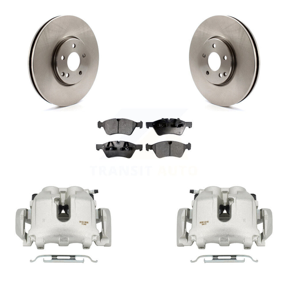Front Disc Brake Caliper Rotors And Ceramic Pad Kit For 2007-2009 Mercedes-Benz E550 AWD KC8-100404T