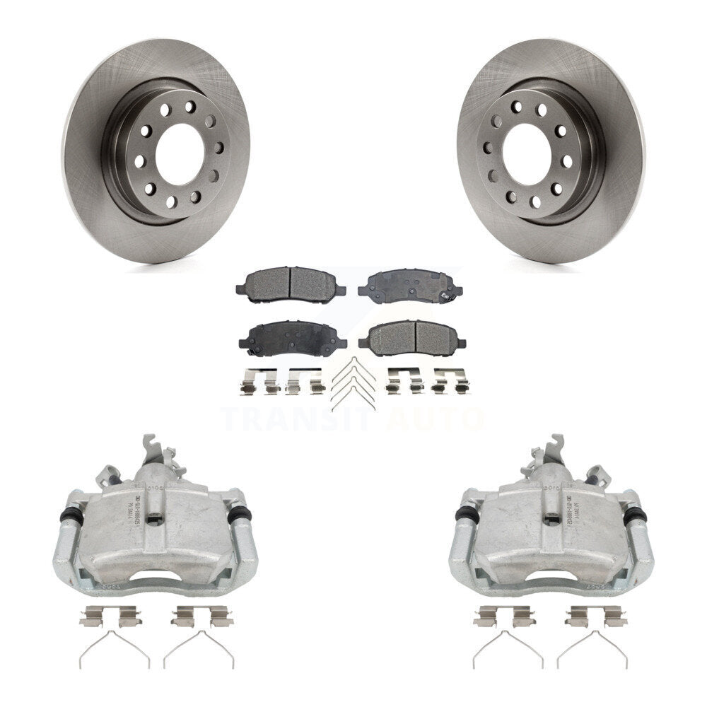 Rear Disc Brake Caliper Rotors And Semi-Metallic Pads Kit For 2013-2016 Dodge Dart KC8-100405P