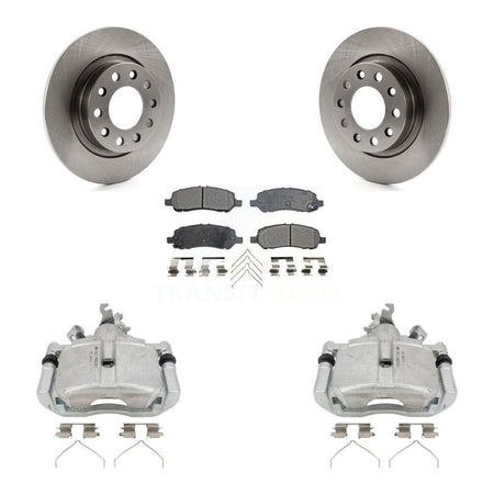Rear Disc Brake Caliper Rotors And Semi-Metallic Pads Kit For 2013-2016 Dodge Dart KC8-100405P