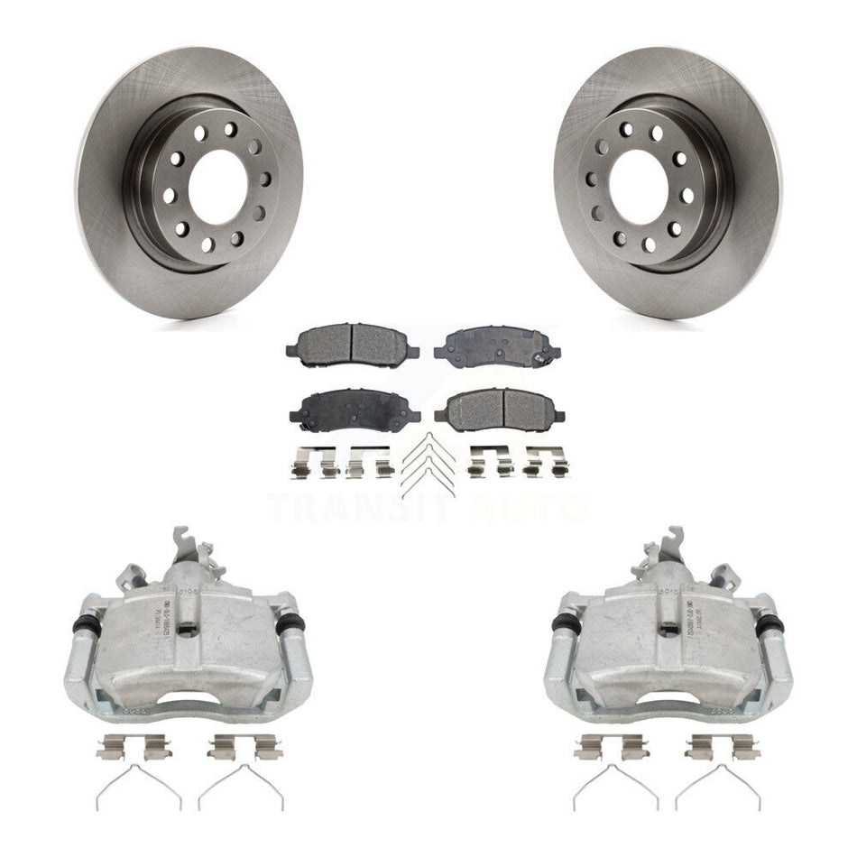 Rear Disc Brake Caliper Rotors And Semi-Metallic Pads Kit For 2013-2016 Dodge Dart KC8-100405P
