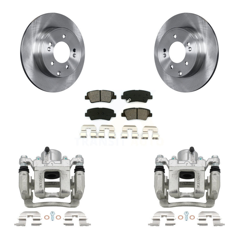 Rear Disc Brake Caliper Rotors And Semi-Metallic Pads Kit For Hyundai Sonata Kia Optima KC8-100407S