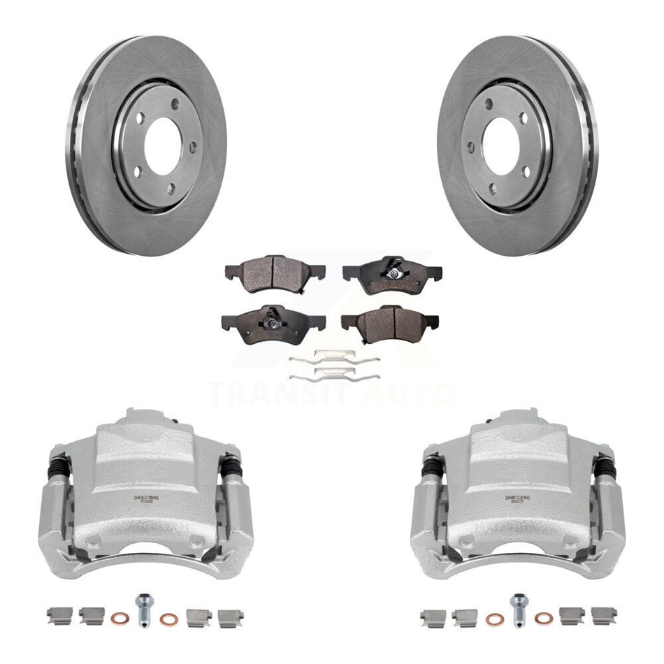Front Disc Brake Caliper Rotors And Ceramic Pad Kit For 2004 Dodge Caravan From 12 01 03 KC8-100407T