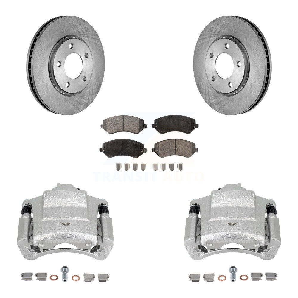 Front Brake Caliper Rotors Ceramic Pad Kit For 2006 Dodge Grand Caravan Drum rear brakes KC8-100408T
