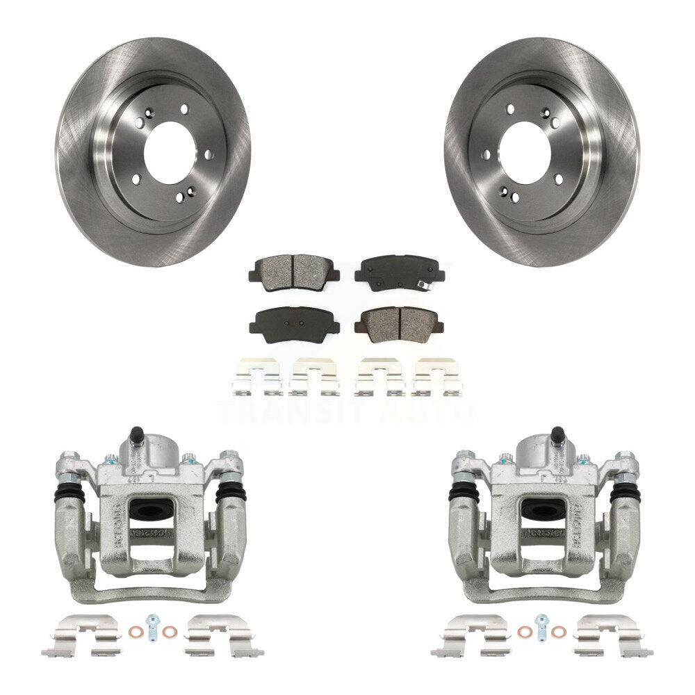 Rear Disc Brake Caliper Rotors And Semi-Metallic Pads Kit For 2013 Kia Optima 2.4L KC8-100409S