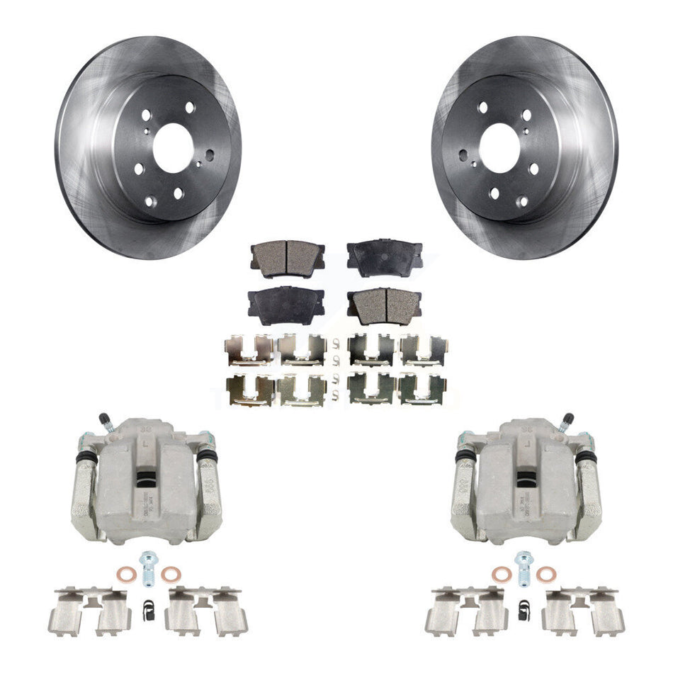 Rear Disc Brake Caliper Rotors And Semi-Metallic Pads Kit For Toyota RAV4 KC8-100410P