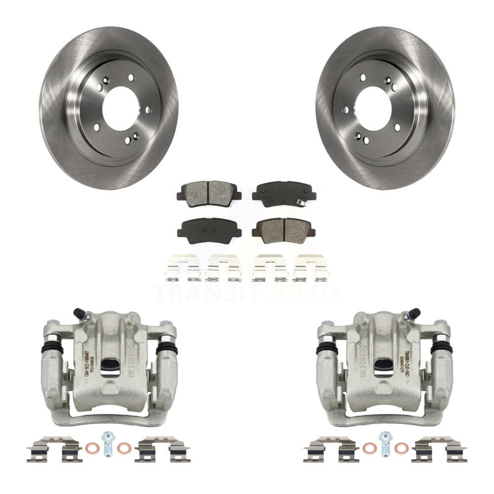 Rear Disc Brake Caliper Rotors And Semi-Metallic Pads Kit For 2013 Kia Optima 2.0L KC8-100410S