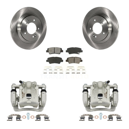 Rear Disc Brake Caliper Rotors And Semi-Metallic Pads Kit For 2013 Kia Optima 2.0L KC8-100410S